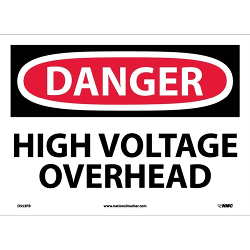 Danger High Voltage Overhead Sign (D553PB)