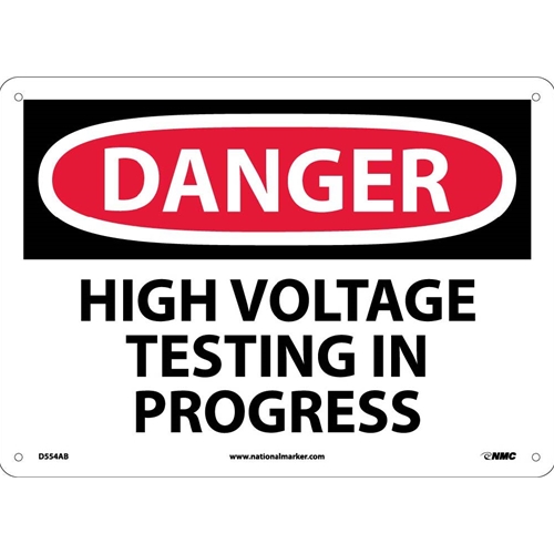 Danger High Voltage Testing In Progress Sign (D554AB)