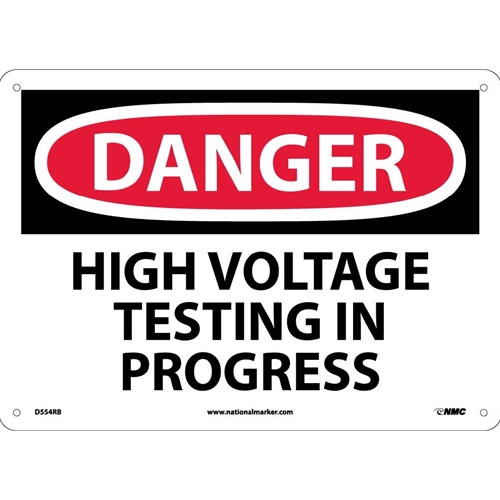 Danger High Voltage Testing In Progress Sign (D554RB)