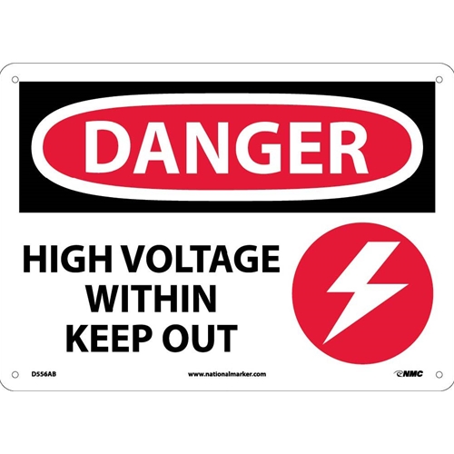 Danger High Voltage Within Keep Out Sign (D556AB)