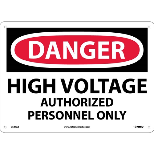 Danger High Voltage Authorized Personnel Only Sign (D647AB)