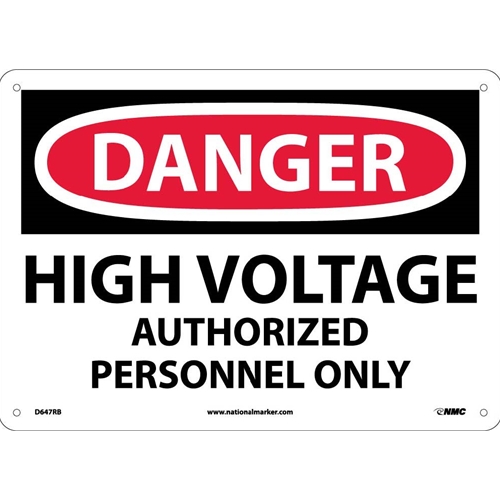 Danger High Voltage Authorized Personnel Only Sign (D647RB)