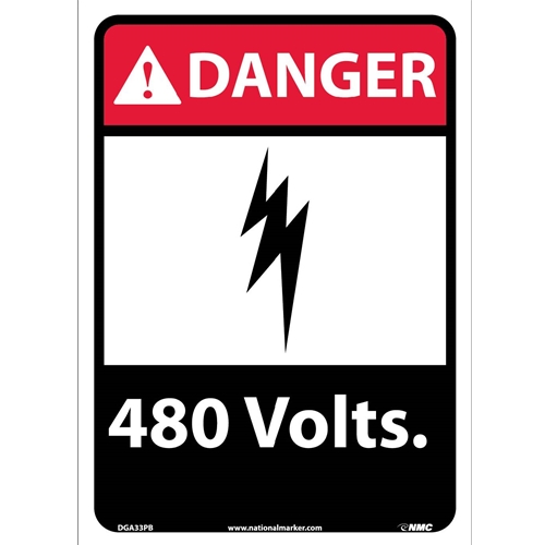 Danger 480 Volts Sign (DGA33PB)