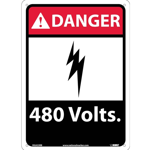 Danger 480 Volts Sign (DGA33RB)