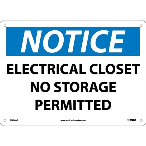 Notice Electrical Closet No Storage Permitted Sign (N266AB)