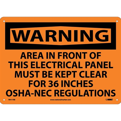 Warning Electrical Panel Must Be Kept Clear Sign (W411RB)
