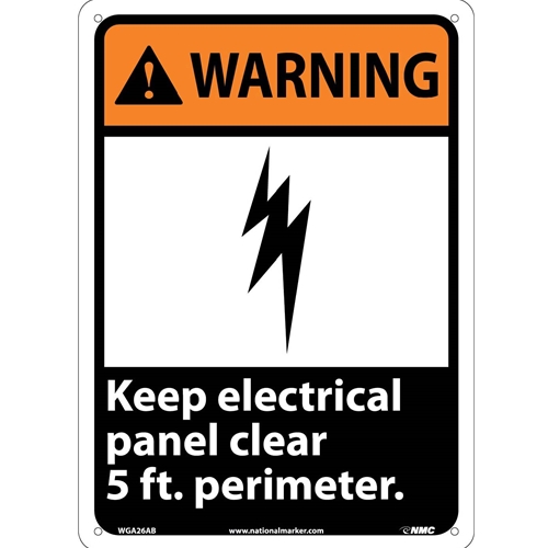Warning Keep Electrical Panel Clear 5 Ft. Perimeter Sign (WGA26AB)