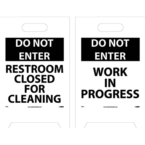 Do Not Enter Work In Progress Double-Sided Floor Sign (FS22)