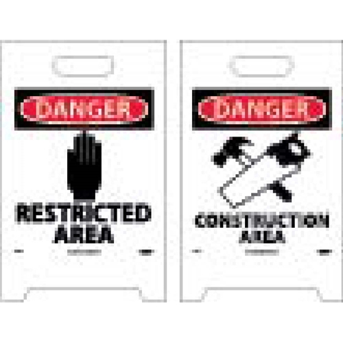 Danger Restricted Area Double-Sided Floor Sign (FS35)