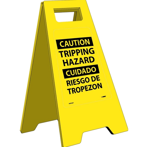 Caution Tripping Hazard - Bilingual Heavy Duty Floor Stand (HDFS207)