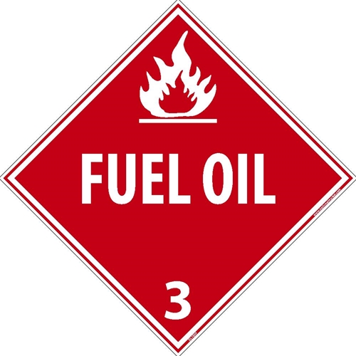 Fuel Oil 3 Dot Placard Sign (DL100ALV)