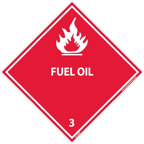 Fuel Oil 3 Dot Placard Sign (DL100AP)