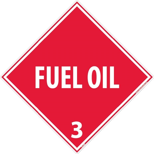 Fuel Oil 3 Dot Placard Sign (DL100P)