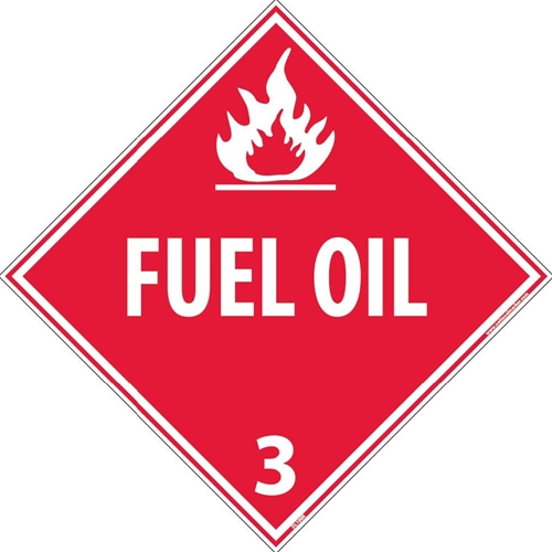 Fuel Oil 3 Dot Placard Sign (DL100R)