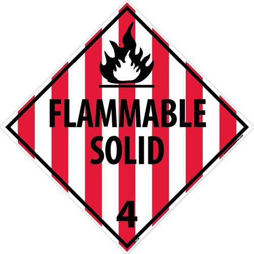 Flammable Solid 4 Dot Placard Sign (DL11P)