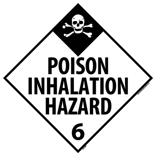 Poison Inhalation Hazard 6 Dot Placard Sign (DL125R)