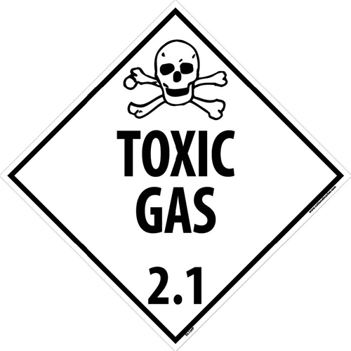 Toxic Gas 2.1 Dot Placard Sign (DL126P)