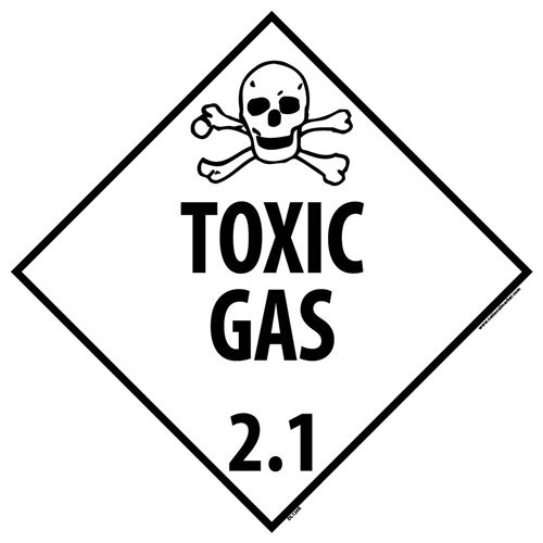 Toxic Gas 2.1 Dot Placard Sign (DL126R)