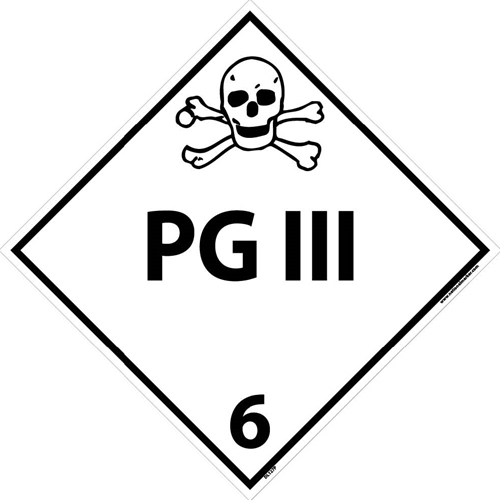 Pg Iii 6 Dot Placard Sign (DL127P)