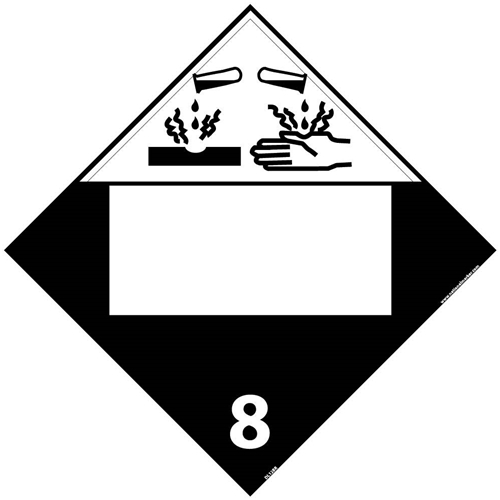 Corrosive 8 Graphic Dot Placard Sign (DL12BR)