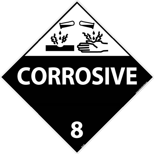 Corrosive 8 Dot Placard Sign (DL12P)