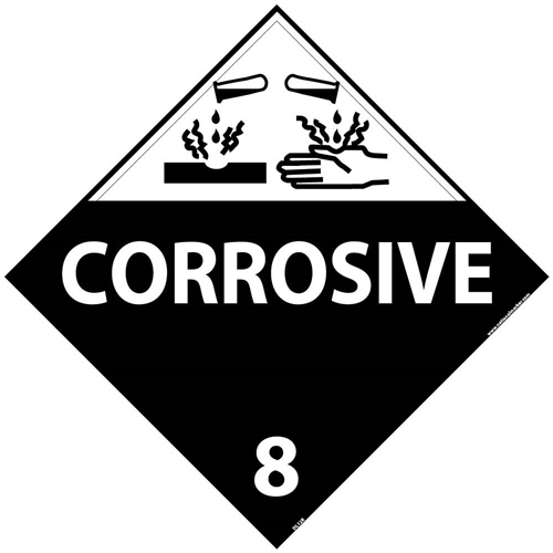 Corrosive 8 Dot Placard Sign (DL12R)