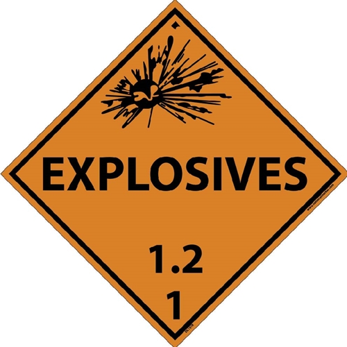 Explosives 1.2 1 Dot Placard Sign (DL131R)