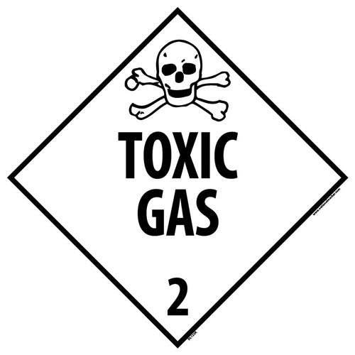 Toxic Gas 2 Dot Placard Sign (DL133R)