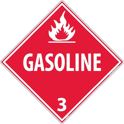 Gasoline 3 Dot Placard Sign (DL134R)