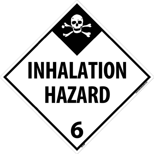 Inhalation Hazard 6 Dot Placard Sign (DL135P)