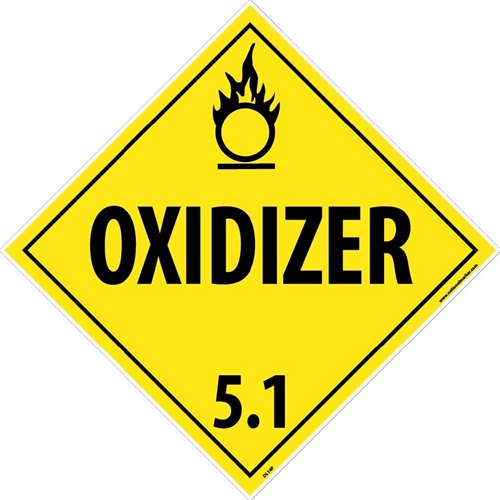 Oxidizer 5.1 Dot Placard Sign (DL14P)