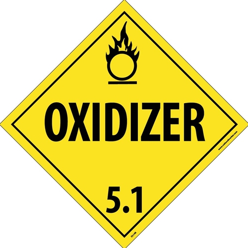 Oxidizer 5.1 Dot Placard Sign (DL14R)