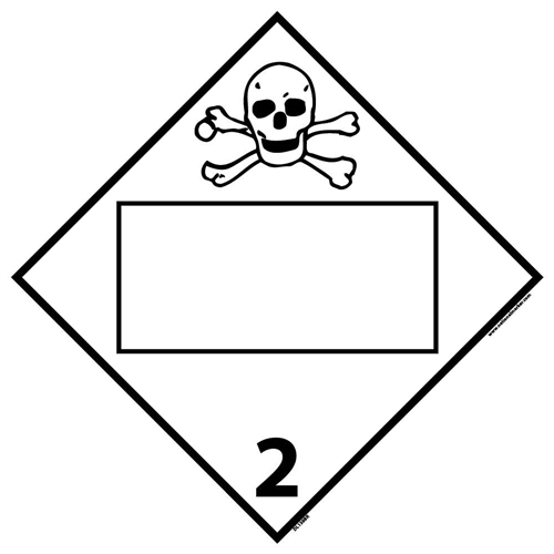 2 Gases, Poison, Flammable & Non-Flammable Blank Placard Sign (DL150BR)