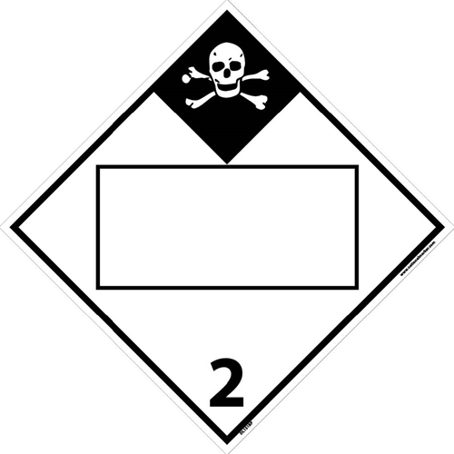 2 Gases, Poison, Flammable & Non-Flammable Blank Placard Sign (DL151BP)
