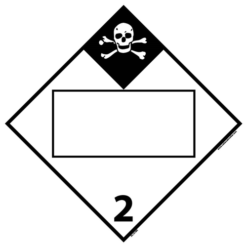 2 Gases, Poison, Flammable & Non-Flammable Blank Placard Sign (DL151BR)