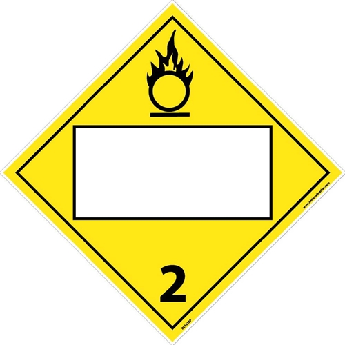 2 Gases, Poison, Flammable & Non-Flammable Blank Placard Sign (DL152BP)