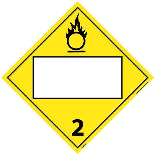 2 Gases, Poison, Flammable & Non-Flammable Blank Placard Sign (DL152BR)