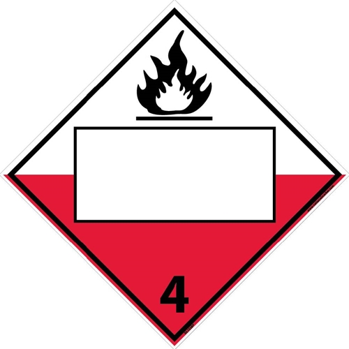 4 Flammable Solids Blank Placard Sign (DL153BP)