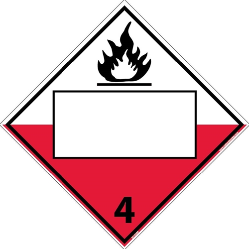 4 Flammable Solids Blank Placard Sign (DL153BR)