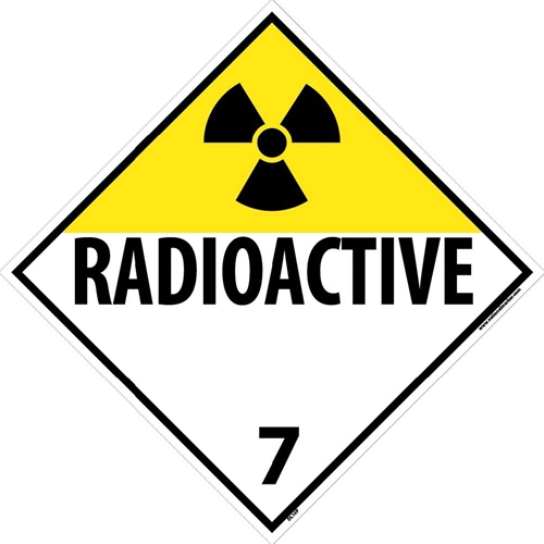 Radioactive 7 Dot Placard Sign (DL16P)