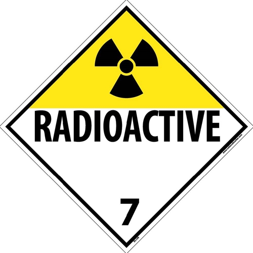 Radioactive 7 Dot Placard Sign (DL16R)