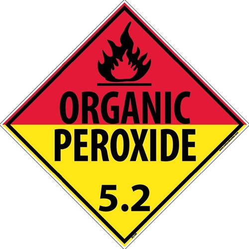 Organic Peroxide Dot Placard Sign Dl R
