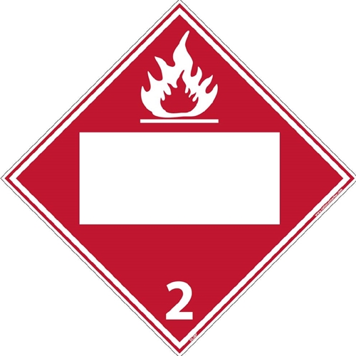 2 Gases, Poison, Flammable & Non-Flammable Blank Placard Sign (DL2BP)
