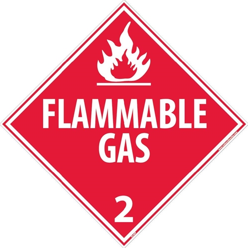 Flammable Gas 2 Dot Placard Sign (DL46P)