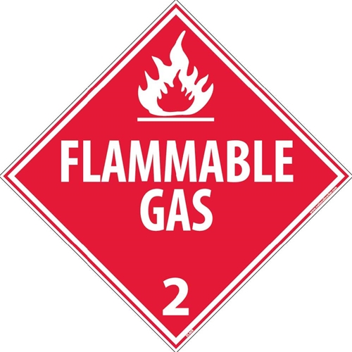 Flammable Gas 2 Dot Placard Sign (DL46R)