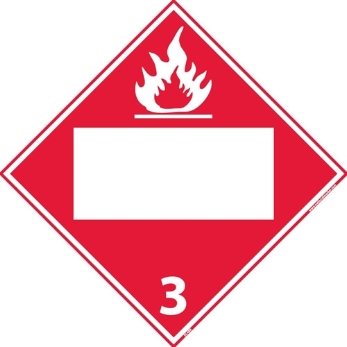 3 Flammable Liquids Blank Placard Sign (DL4BR)