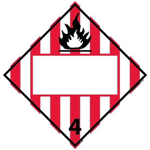 4 Flammable Solids Blank Dot Placard Sign (DL62BR)