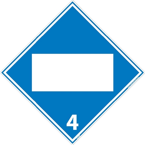 4 Flammable Solids Blank Dot Placard Sign (DL64BP)