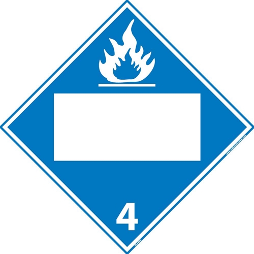 4 Flammable Solids Blank Dot Placard Sign Dl64br