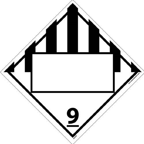 9 Dangerous Goods Blank Dot Placard Sign (DL67BP)